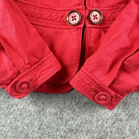 Elevenses Anthropologie Blazer Womens 12 Linen Blend Military Peplum Jacket* - Picture 4 of 16